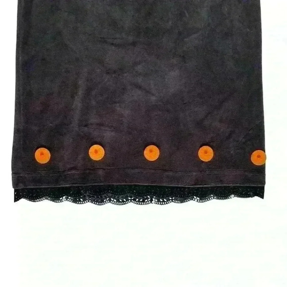 Pottery Barn Velvet Black and Orange Polka Dress Size 4T - Picture 3 of 5